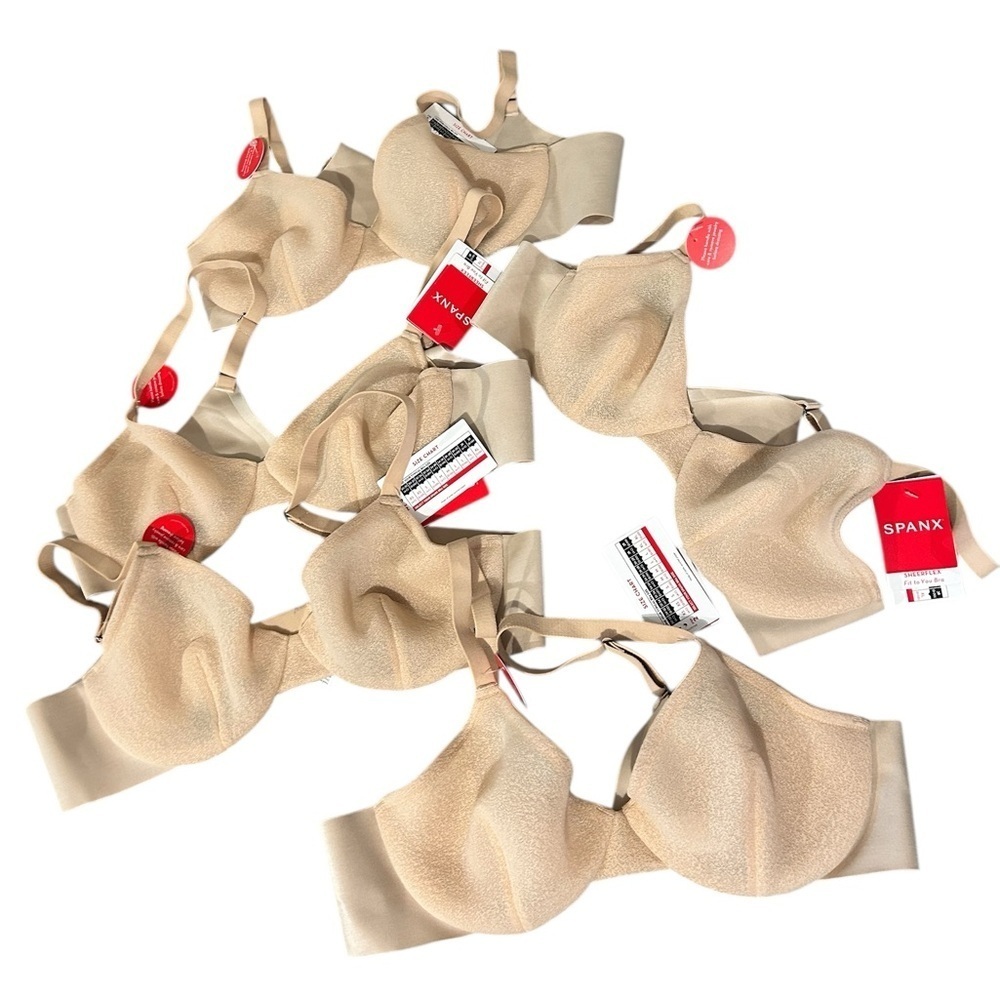 Lot of 5 SPANX SheerFlex Fit to You Bras Sz Large Cups A-C Champagne Beige NWT